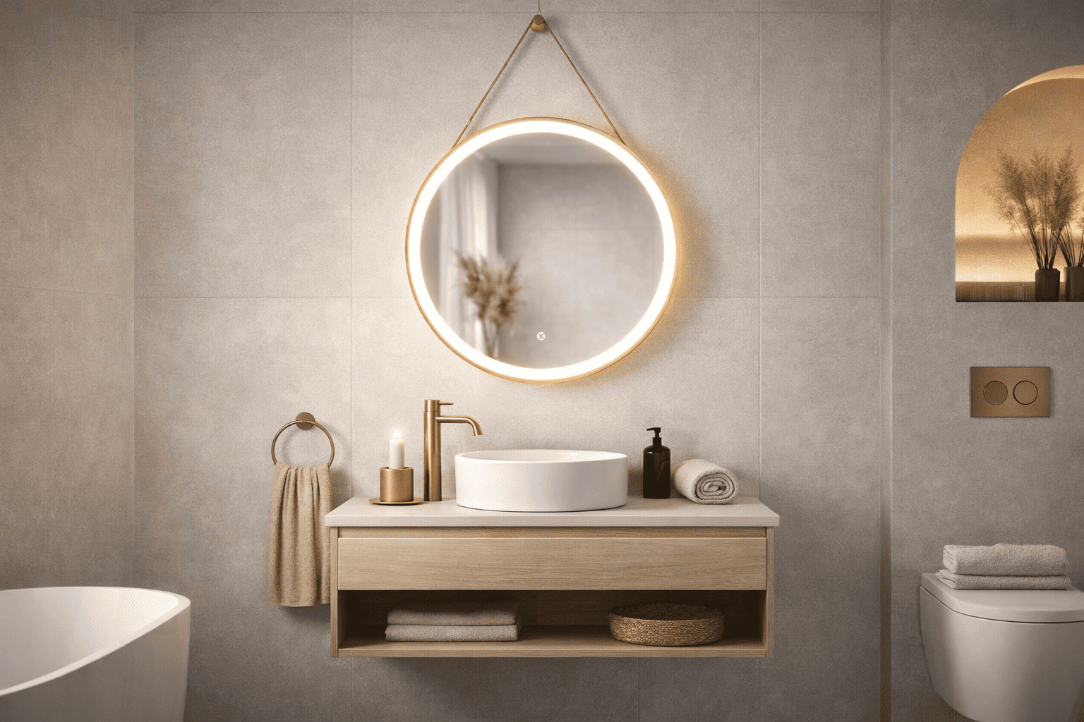 Espejo LED Luna Gold